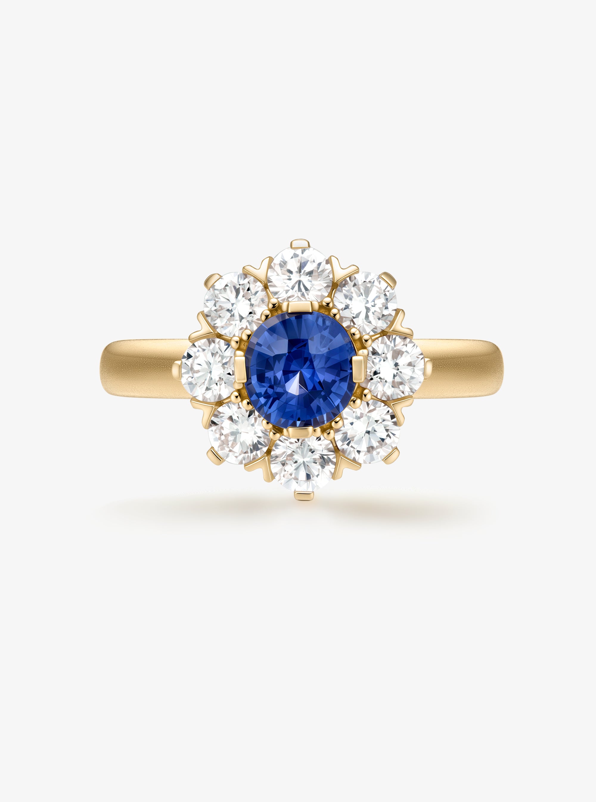 Daisy Sapphire & Diamond Halo Ring