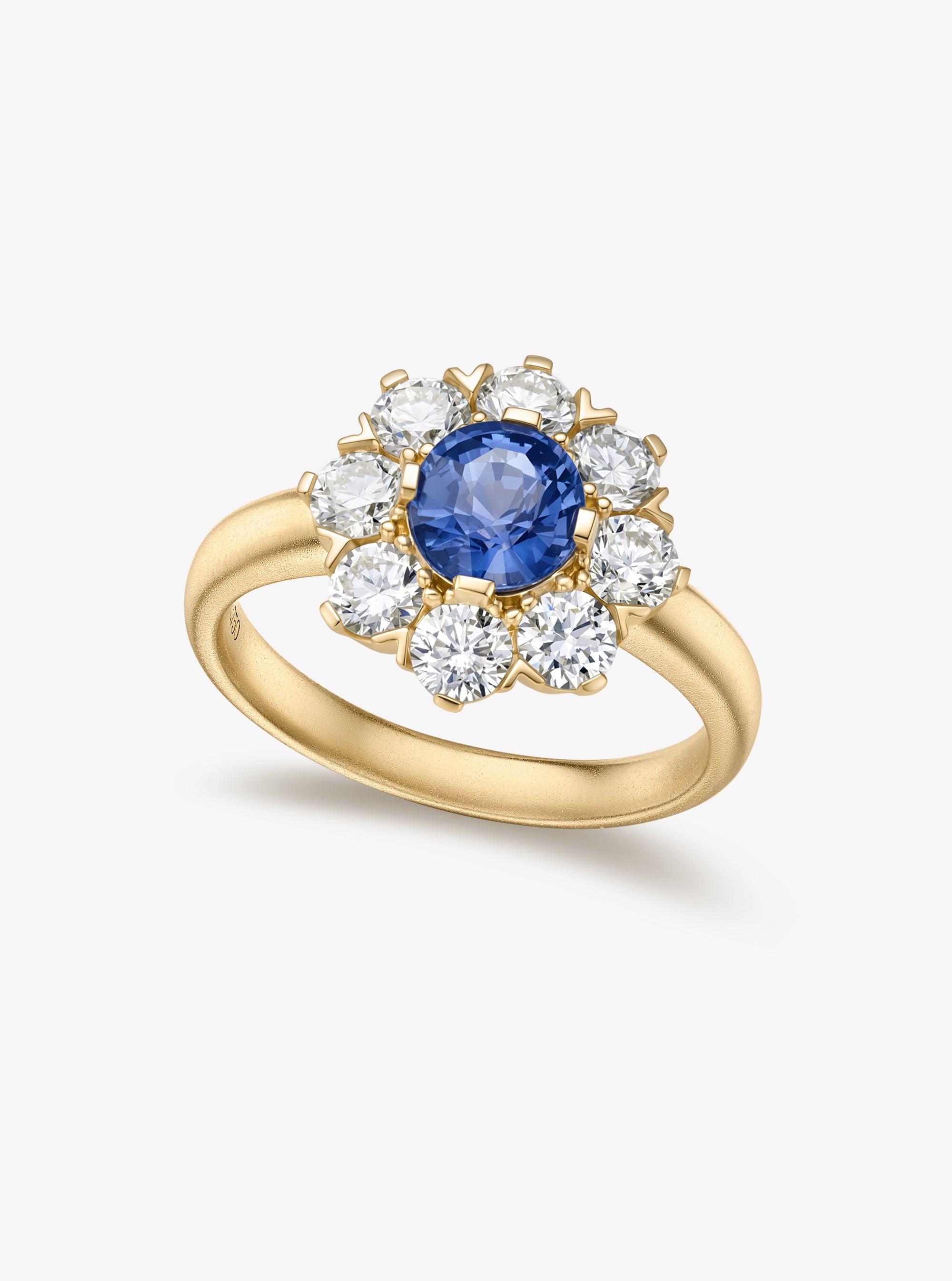 Daisy Sapphire & Diamond Halo Ring